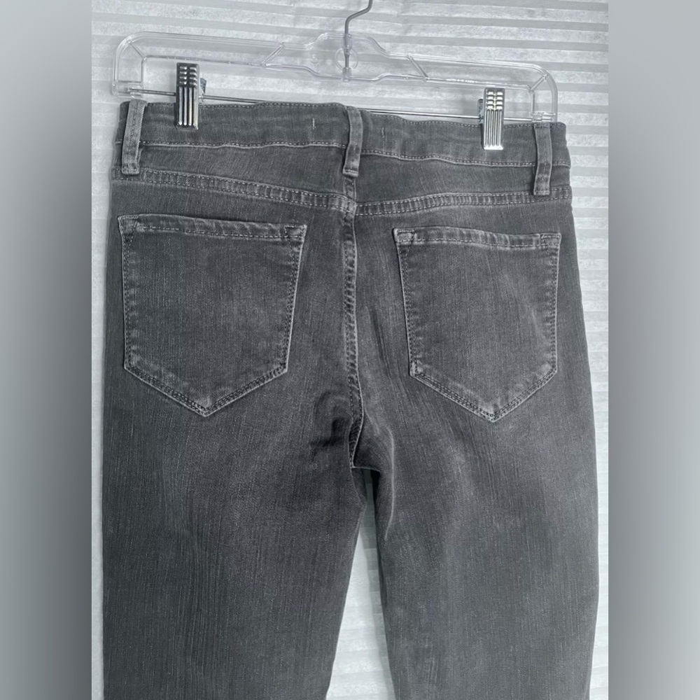 Free People Women’s Low Rise Size 27 Gray Straight Leg Raw Hem - Picture 9 of 12